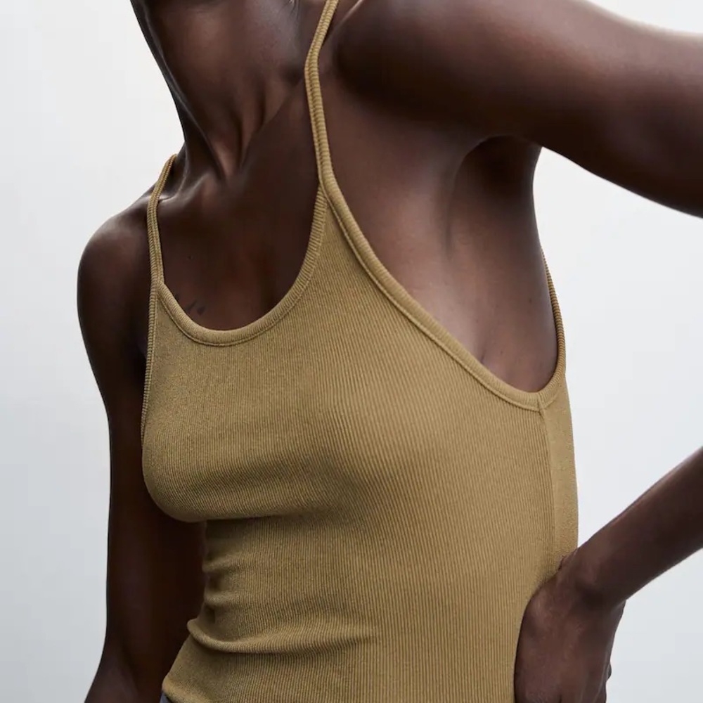 Mango Ribbed Strap Top - Picture 7 of 8